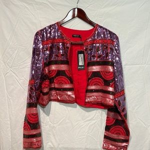 NWT Nasty Gal sequin bolero